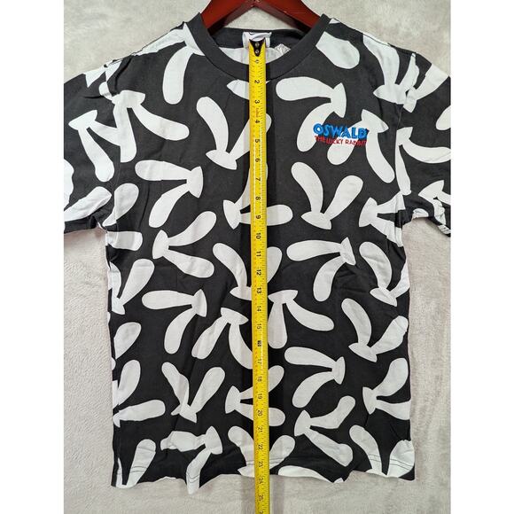 Disney Oswald The Lucky Rabbit Shirt Mens SMALL Black White Cast Member All Over - Picture 6 of 8